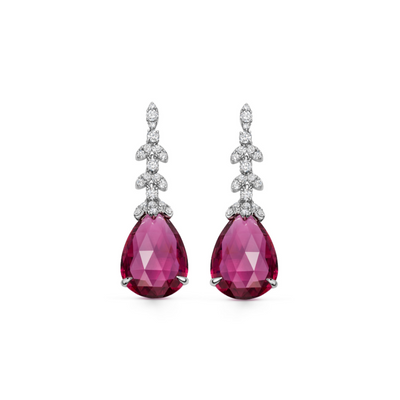 Special Editions Rubellite and Diamond Drop Earrings