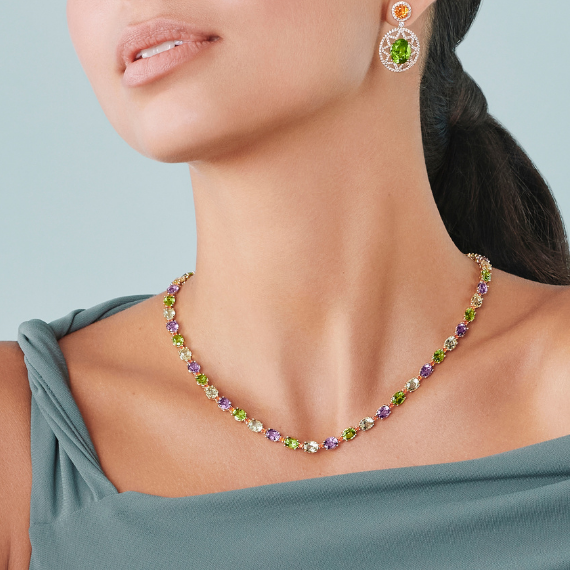 Special Editions Amethyst, Lemon Quartz and Peridot Necklace