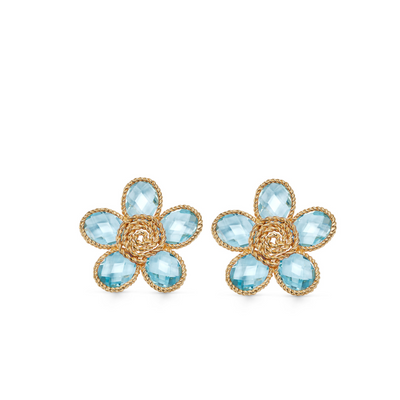 Florence Blue Topaz Flower Earrings