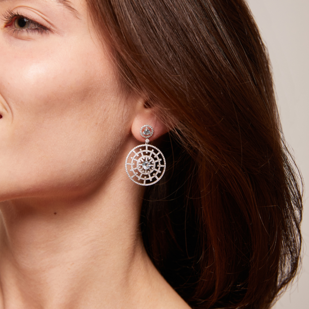 Kiki Diamonds Blue Topaz Round Diamond Earrings