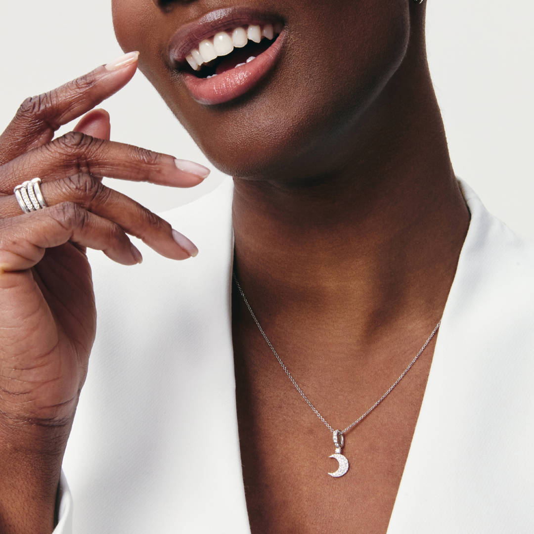 Detachable Diamond Moon Pendant