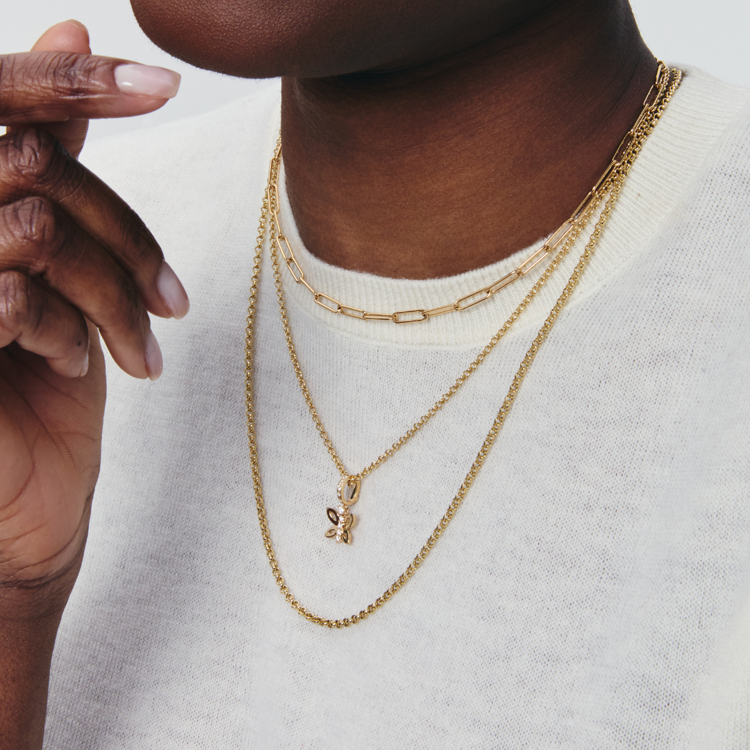 Detachable Diamond Centre Butterfly Pendant