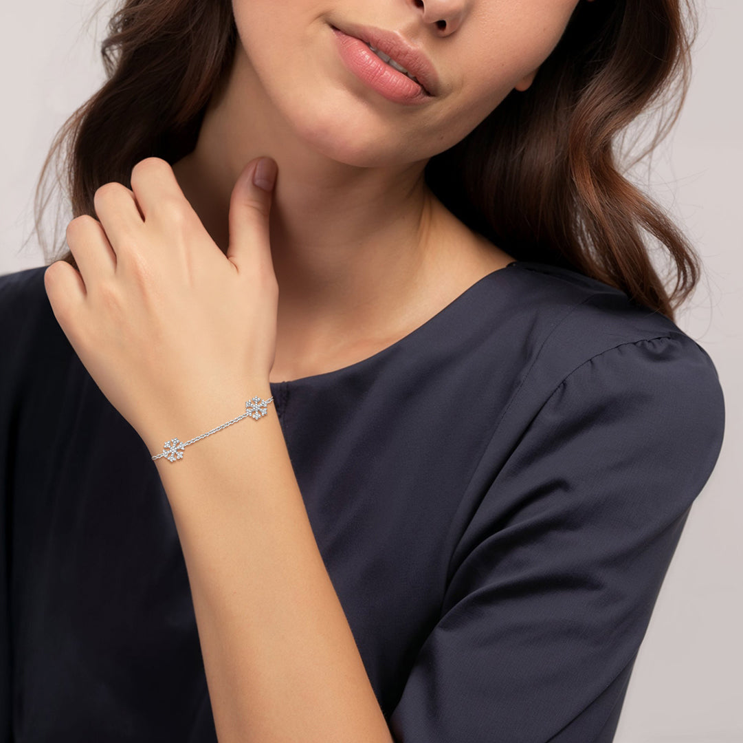 Snowflake Diamond Multi Motif Bracelet