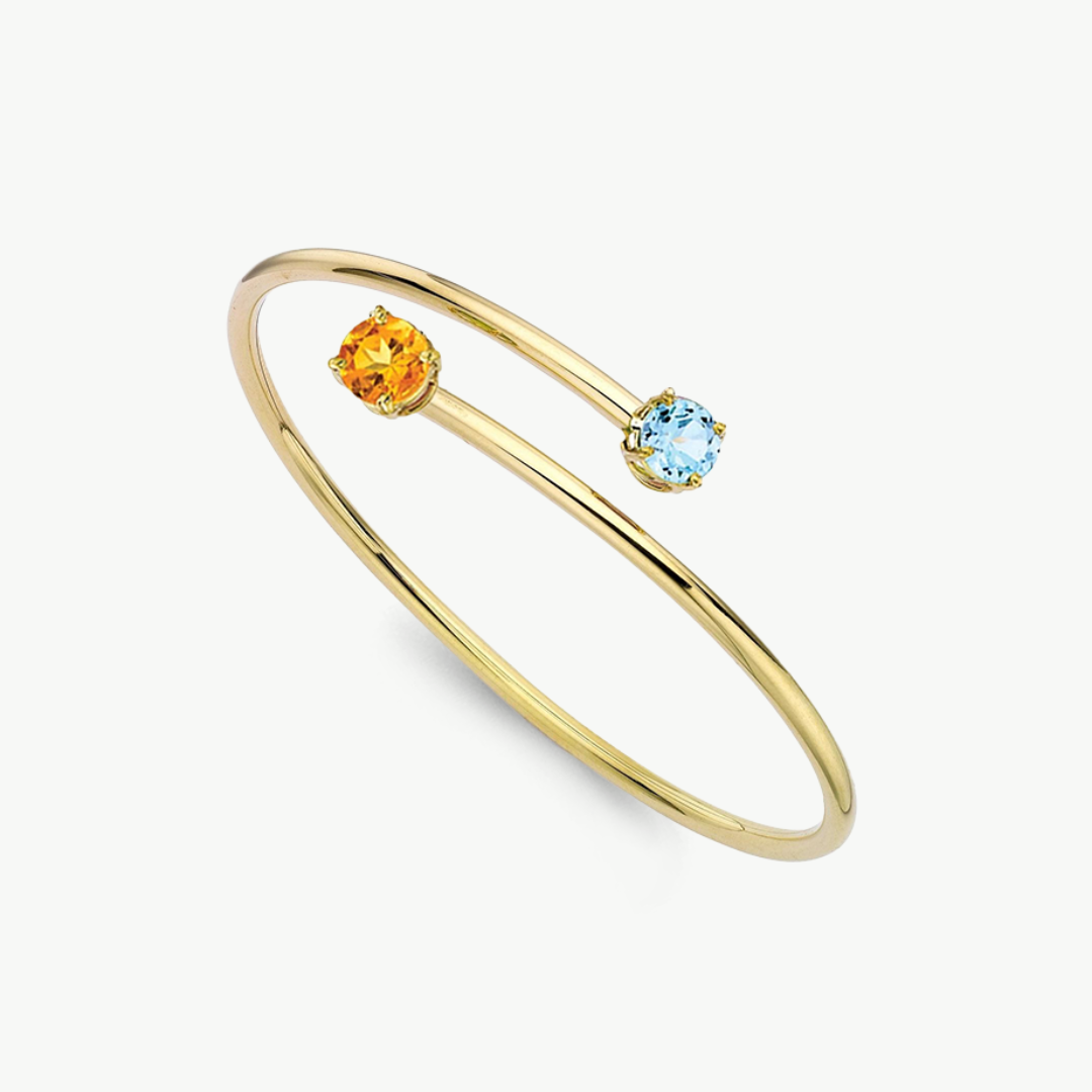 Kiki Classics Blue Topaz and Citrine Bangle