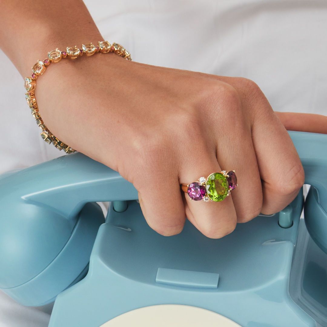 Signatures Green Amethyst and Pink Tourmaline Bracelet