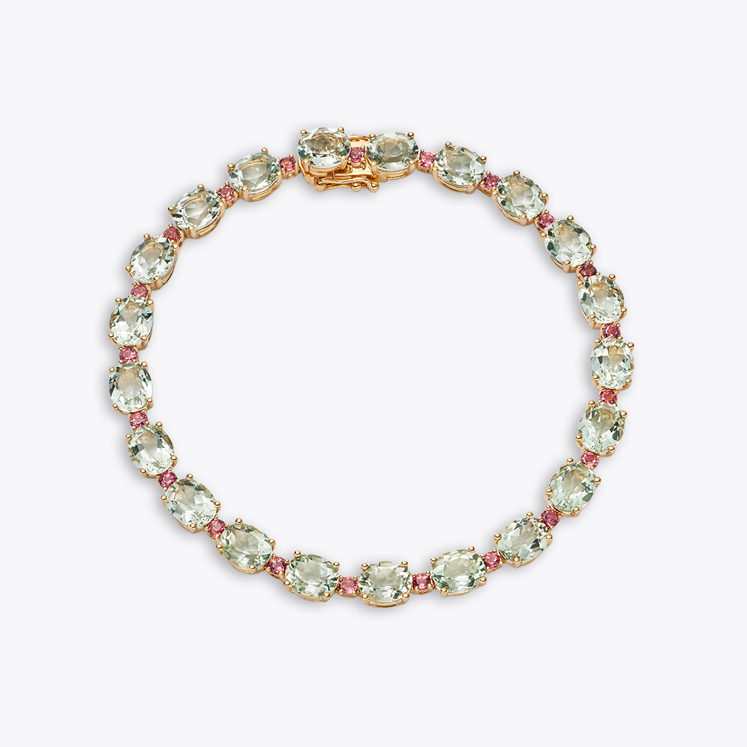 Signatures Green Amethyst and Pink Tourmaline Bracelet