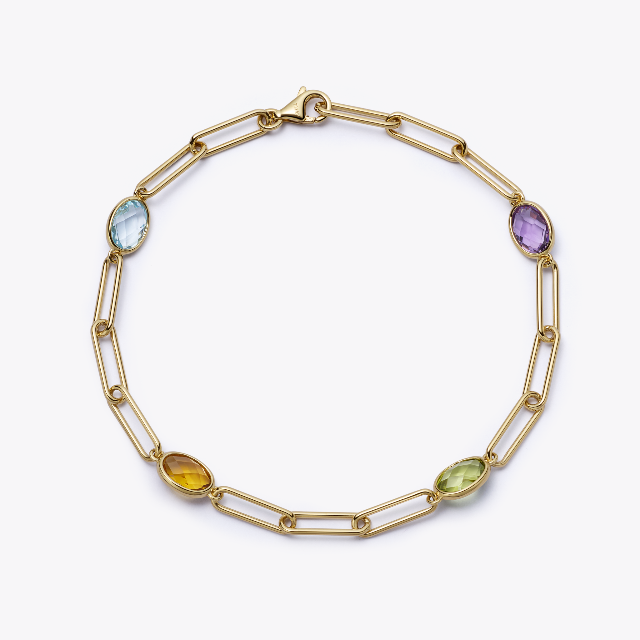 Everyday Gold Multi Gemstone Chain Bracelet