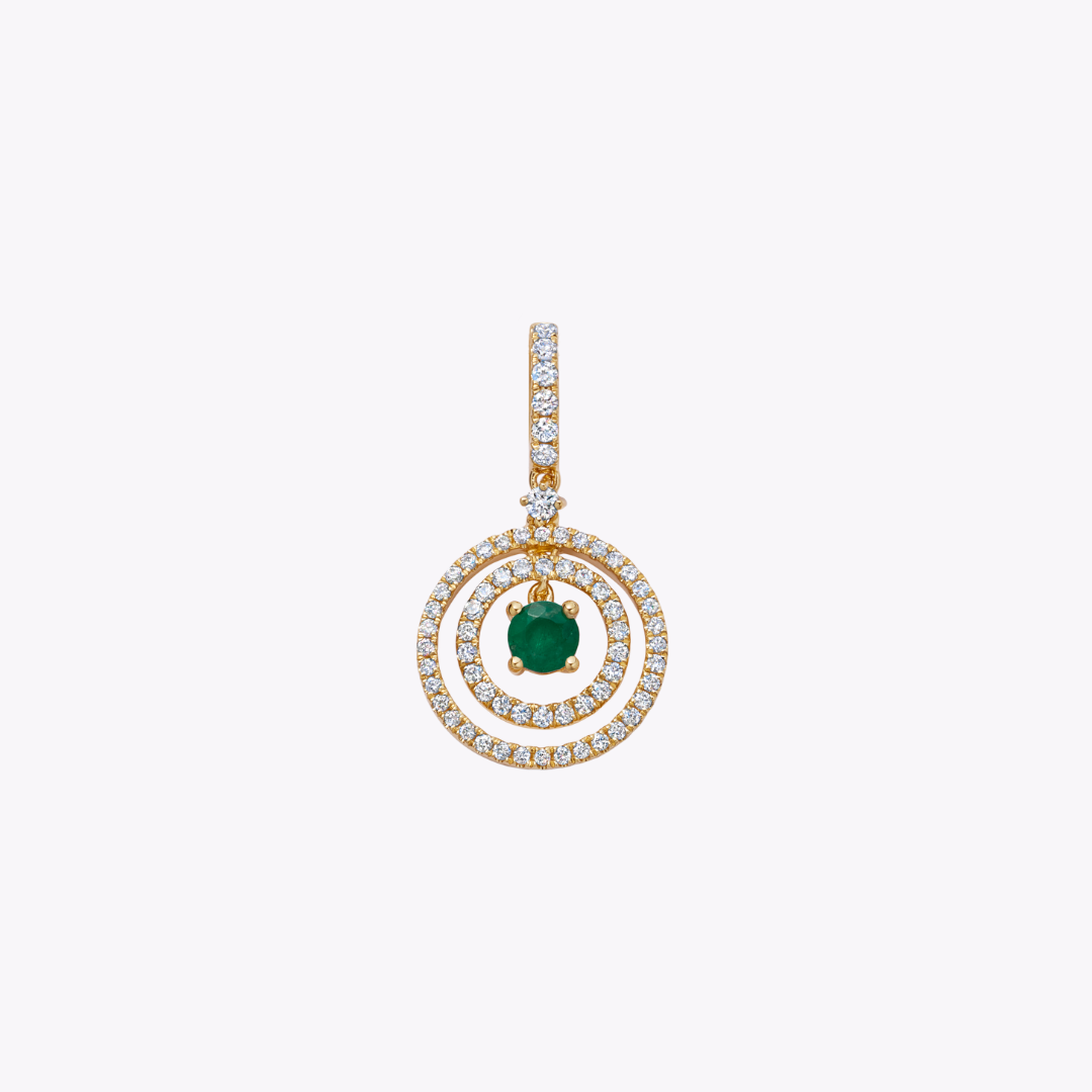 Birthstones May Emerald and Diamond Pendant Necklace