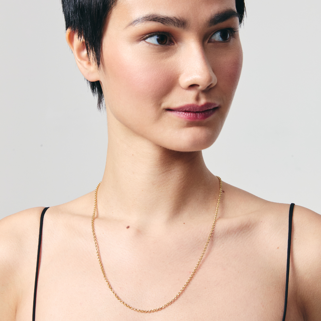 18ct Yellow Gold 22"/20" Baby Belcher Chain