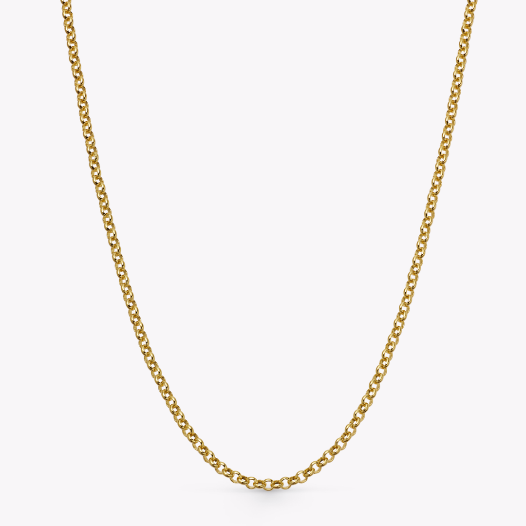 18ct Yellow Gold 22"/20" Light Baby Belcher Chain