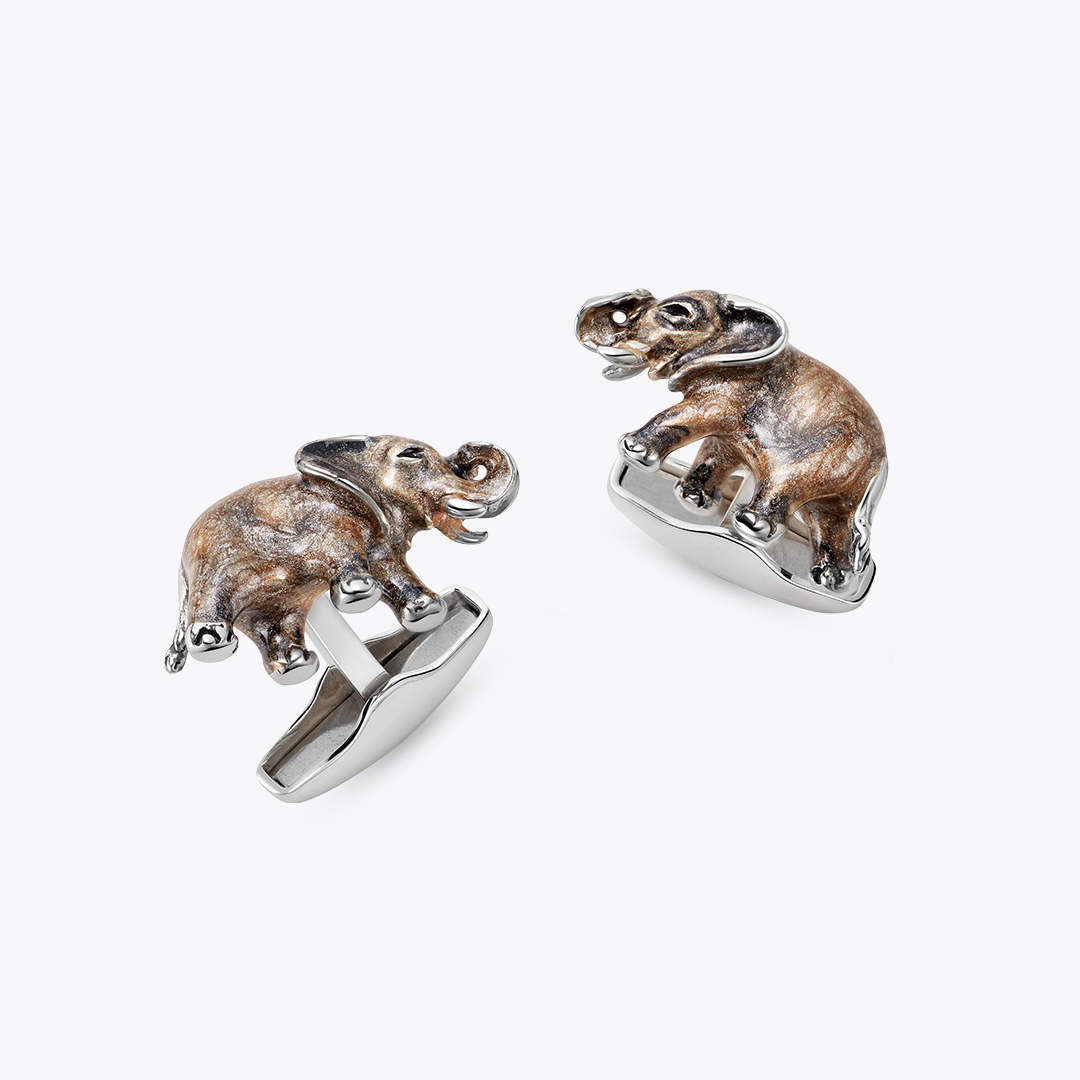 Elephant Enamel Cufflinks