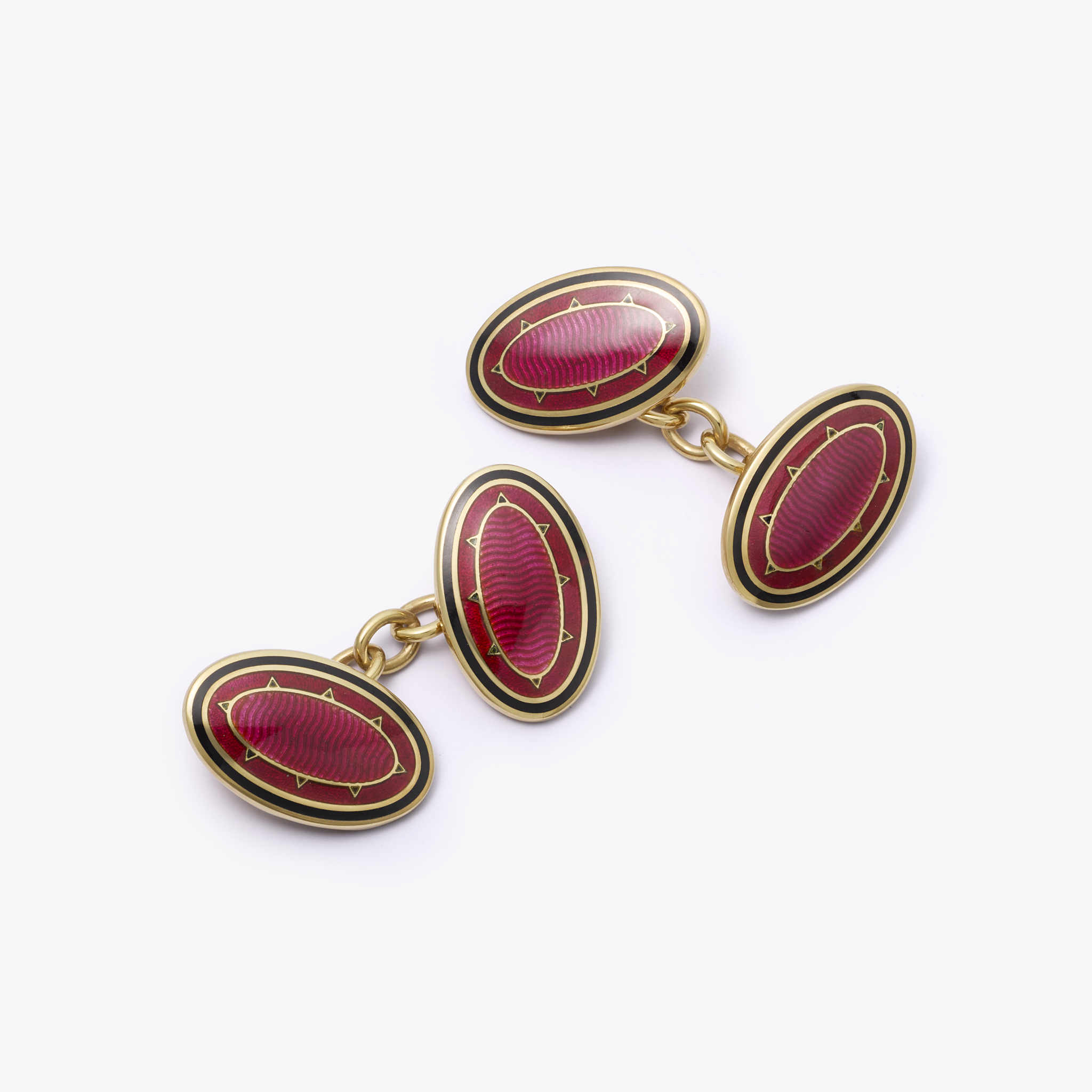 Coco Burgundy Enamel Cufflinks