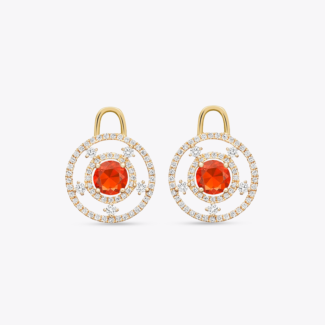 Apollo Fire Opal and Diamond Detachable Drops