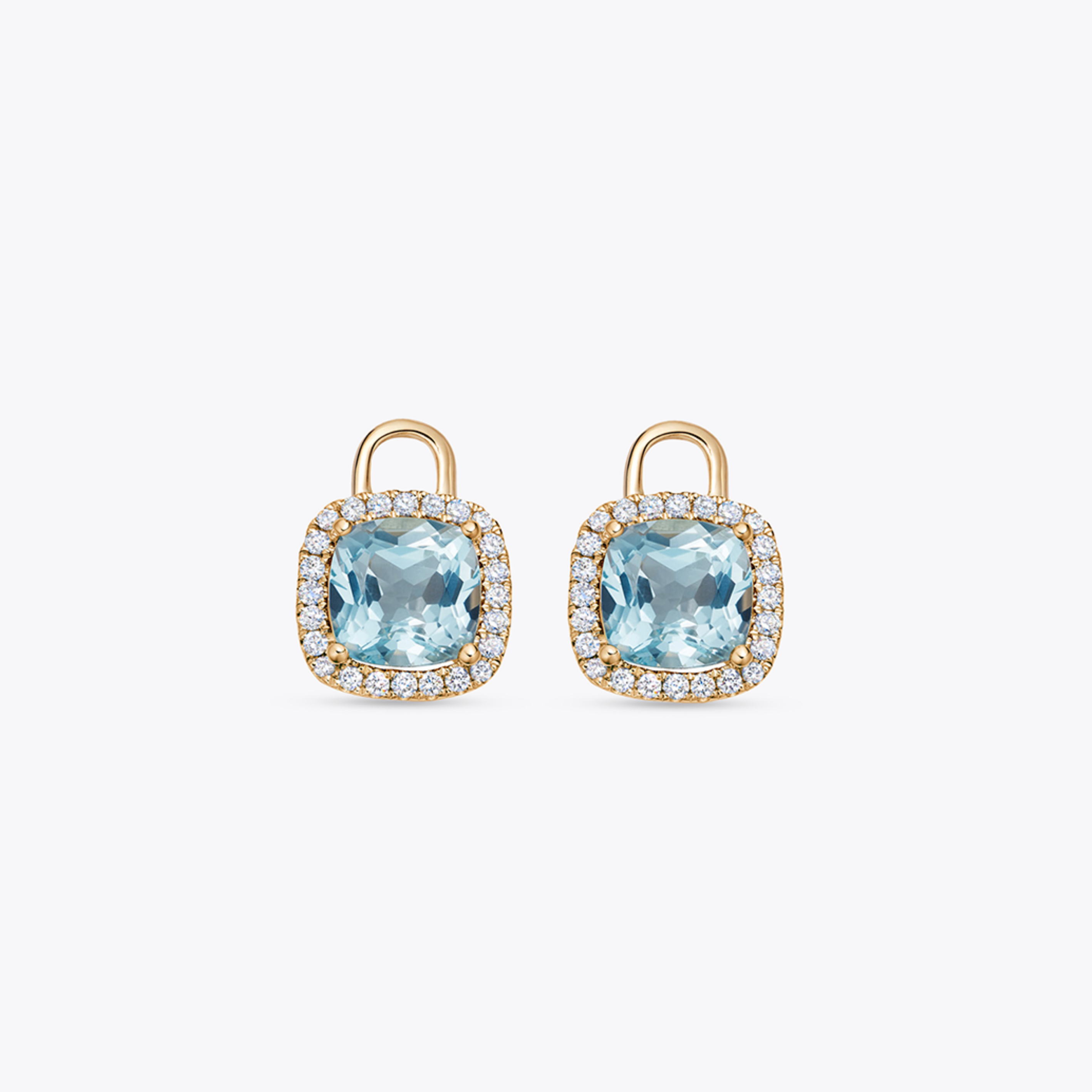 Kiki Cushion Mini Blue Topaz and Diamond Detachable Drops