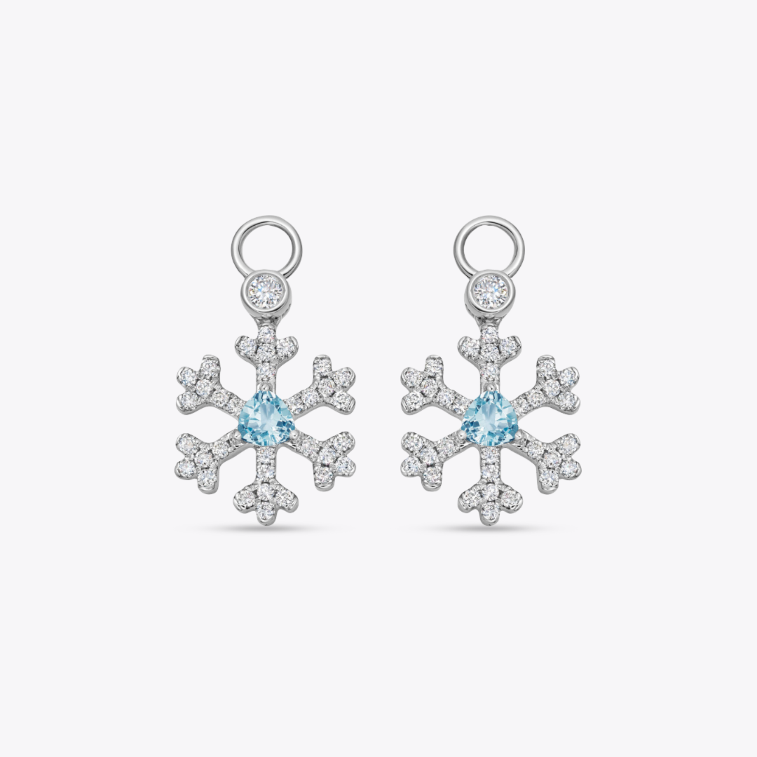Snowflake Blue Topaz and Diamond Detachable Drops
