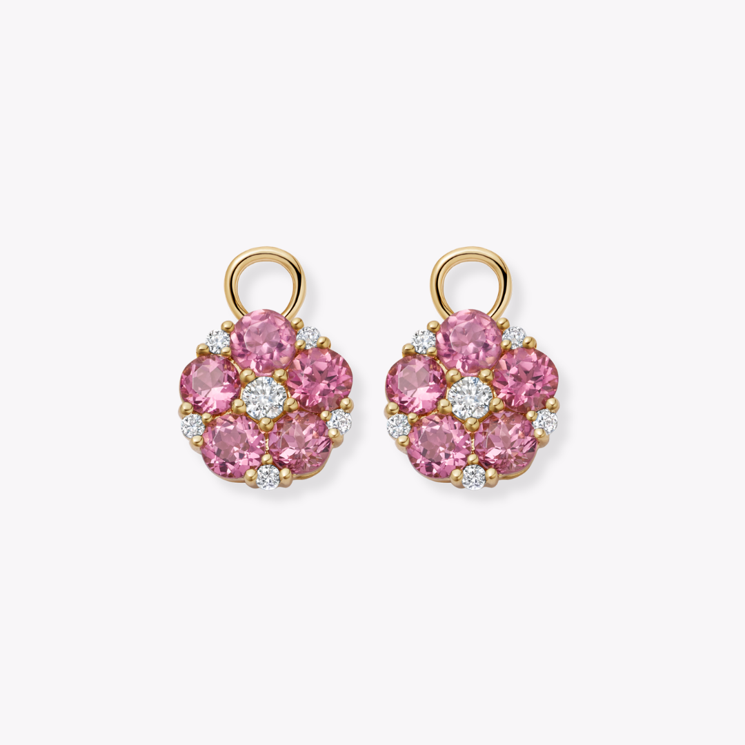 Petals Pink Tourmaline and Diamond Detachable Drops