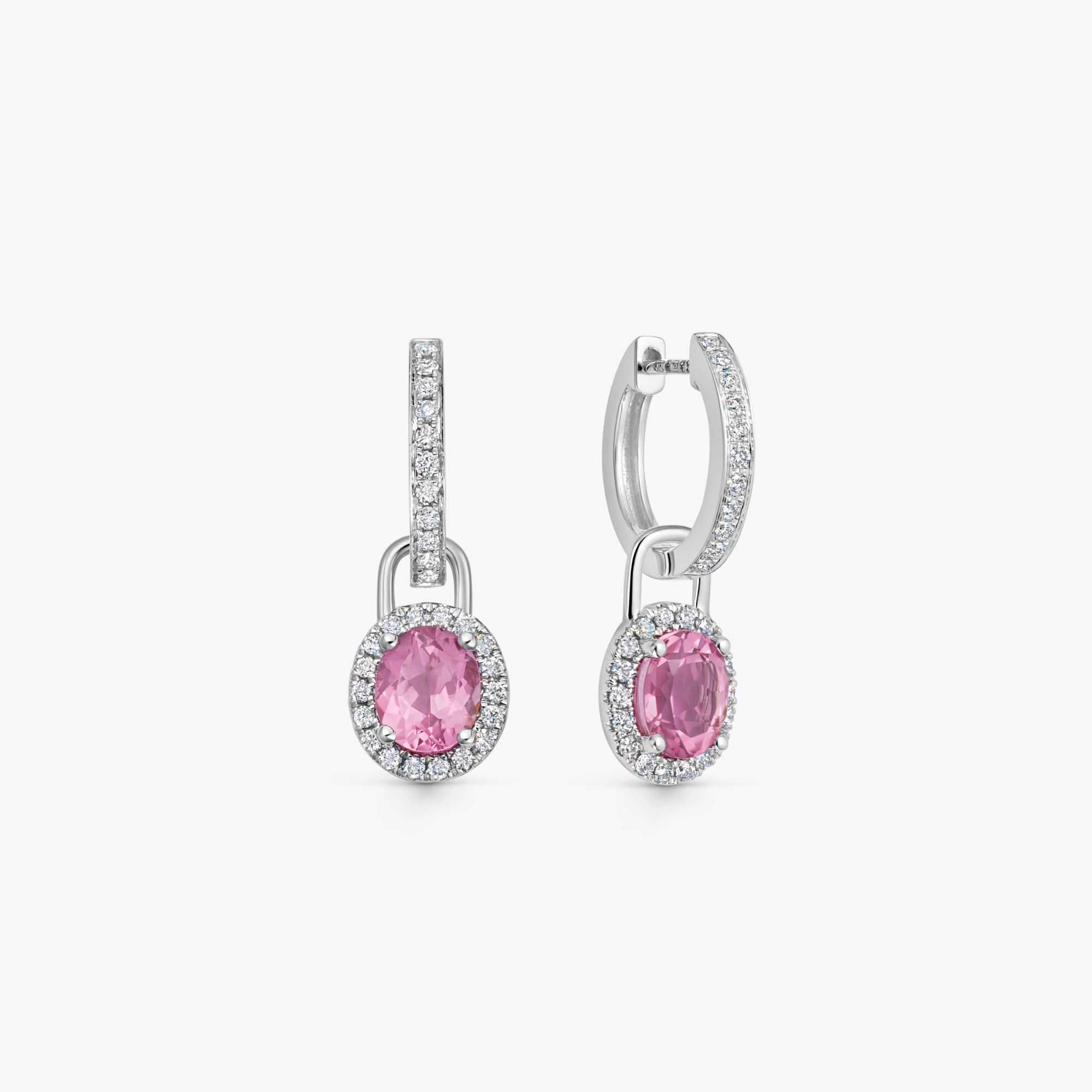 Special Editions Oval Pink Tourmaline and Diamond Detachable Drops