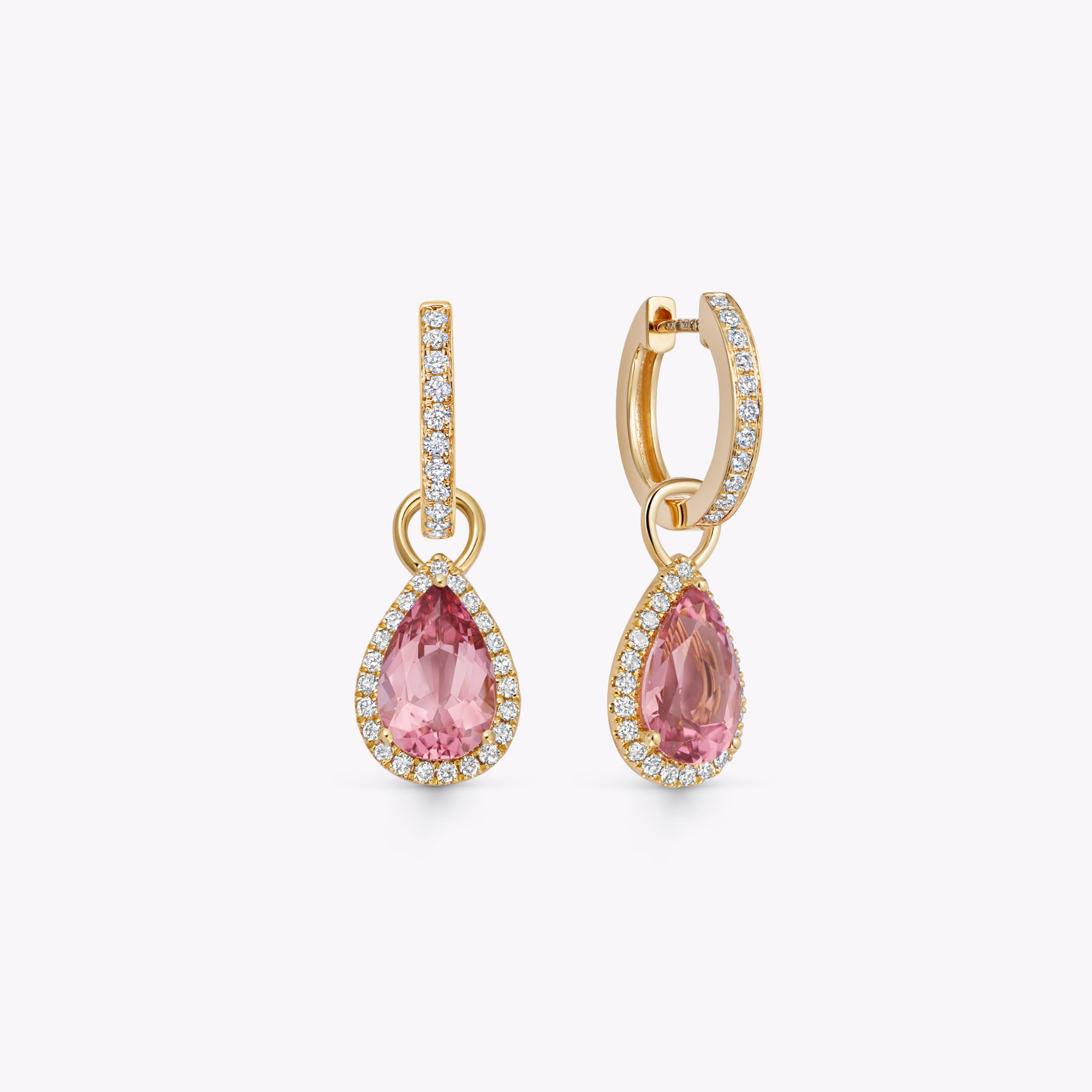 Special Editions Pear Pink Tourmaline and Diamond Detachable Drops