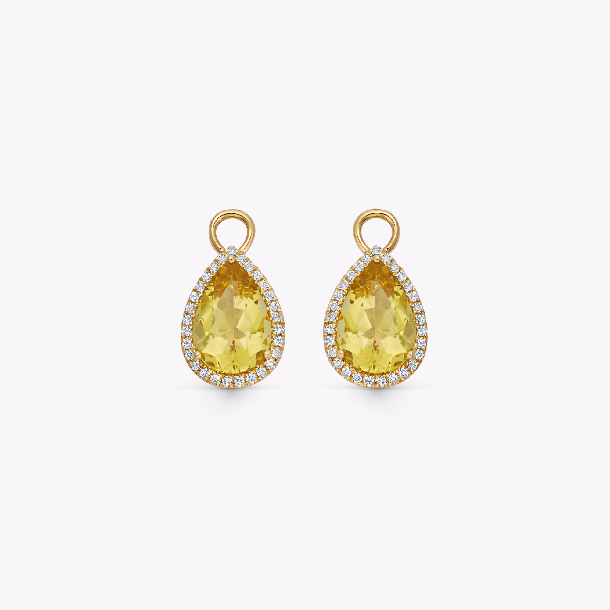 Special Editions Pear Yellow Beryl and Diamond Detachable Drops