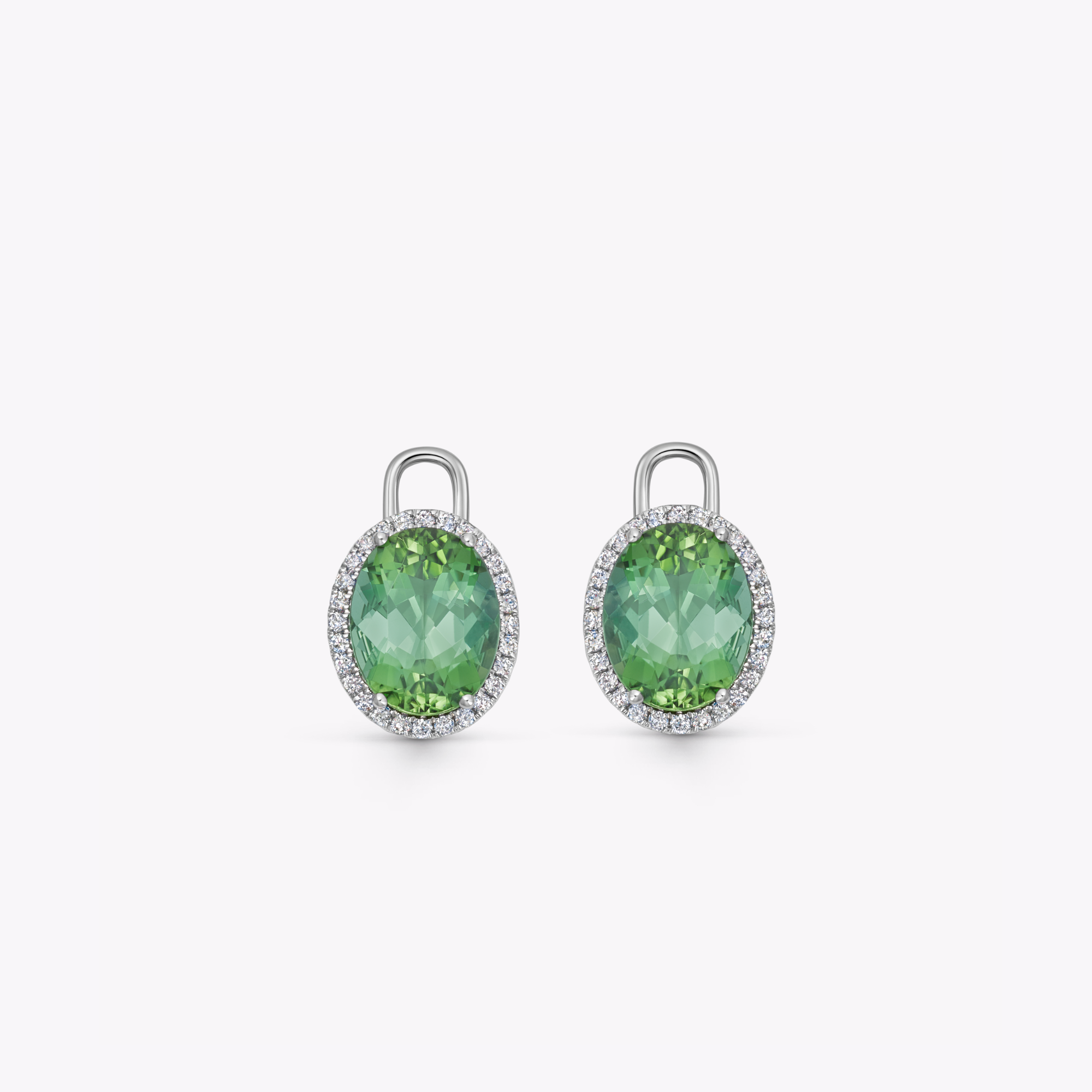 Special Editions Large Oval Green Tourmaline and Diamond Detachable Drops