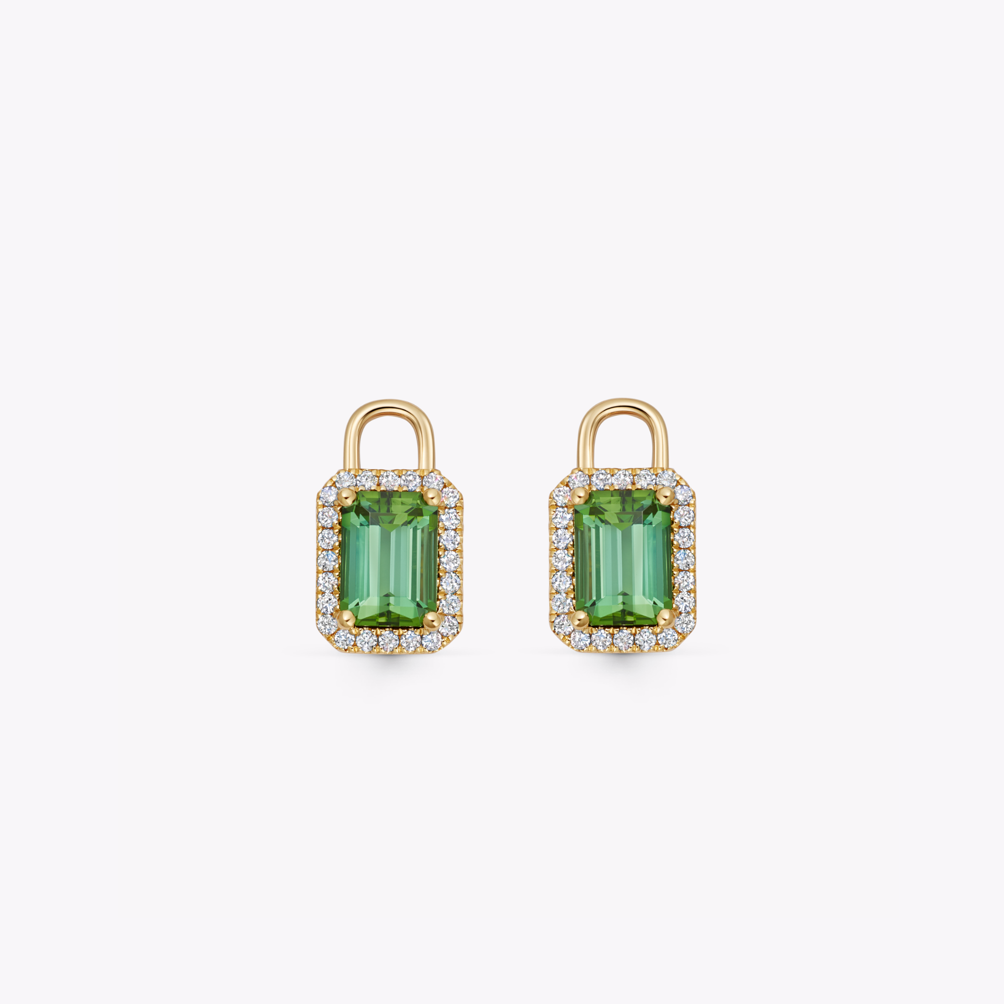 Special Editions Octagon Green Tourmaline and Diamond Detachable Drops