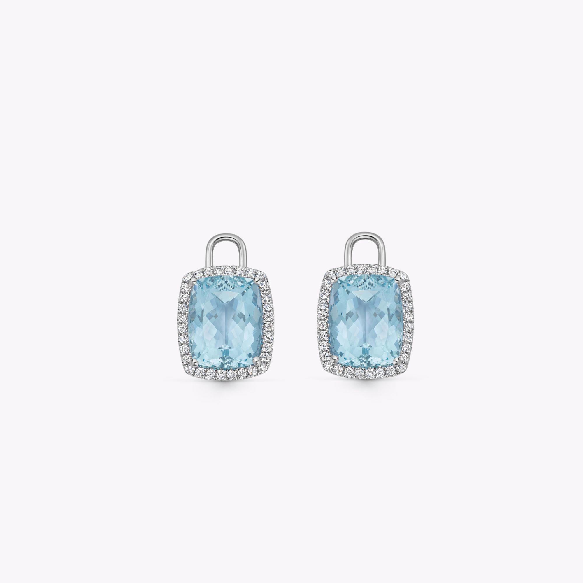 Special Editions Cushion Aquamarine and Diamond Detachable Drops