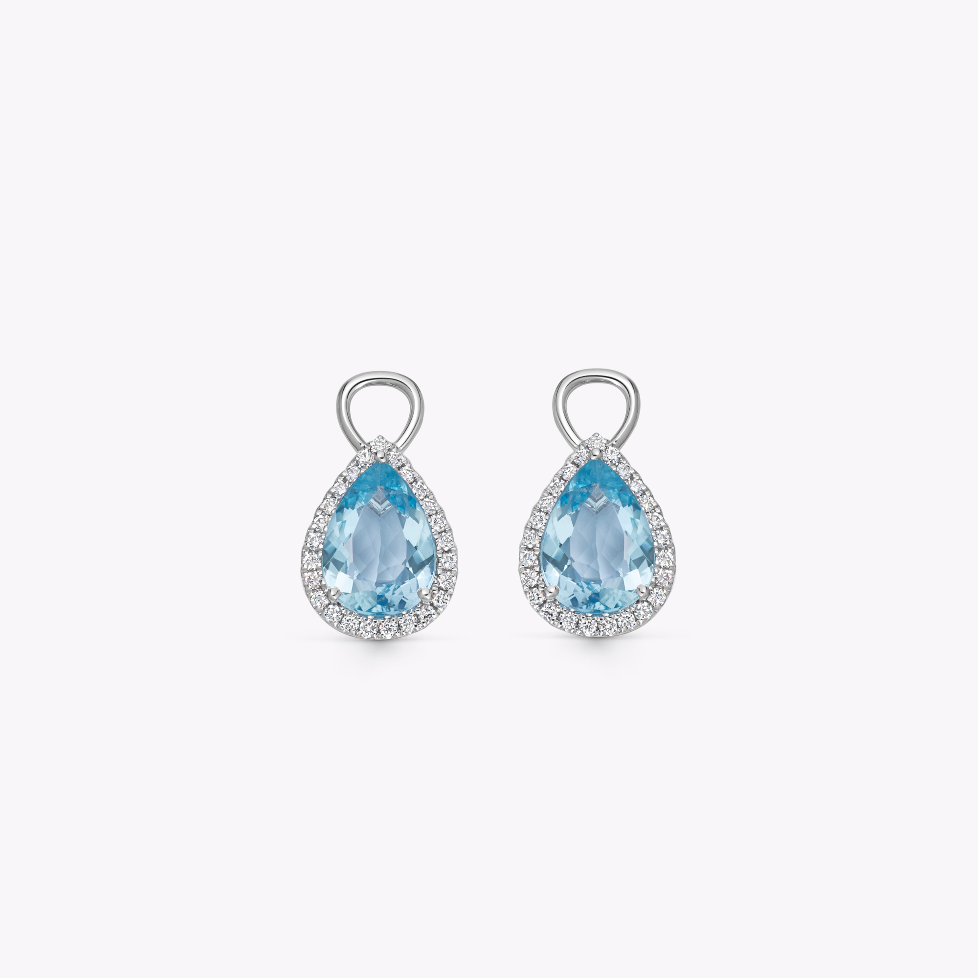 Special Editions Large Pear Aquamarine and Diamond Detachable Drops