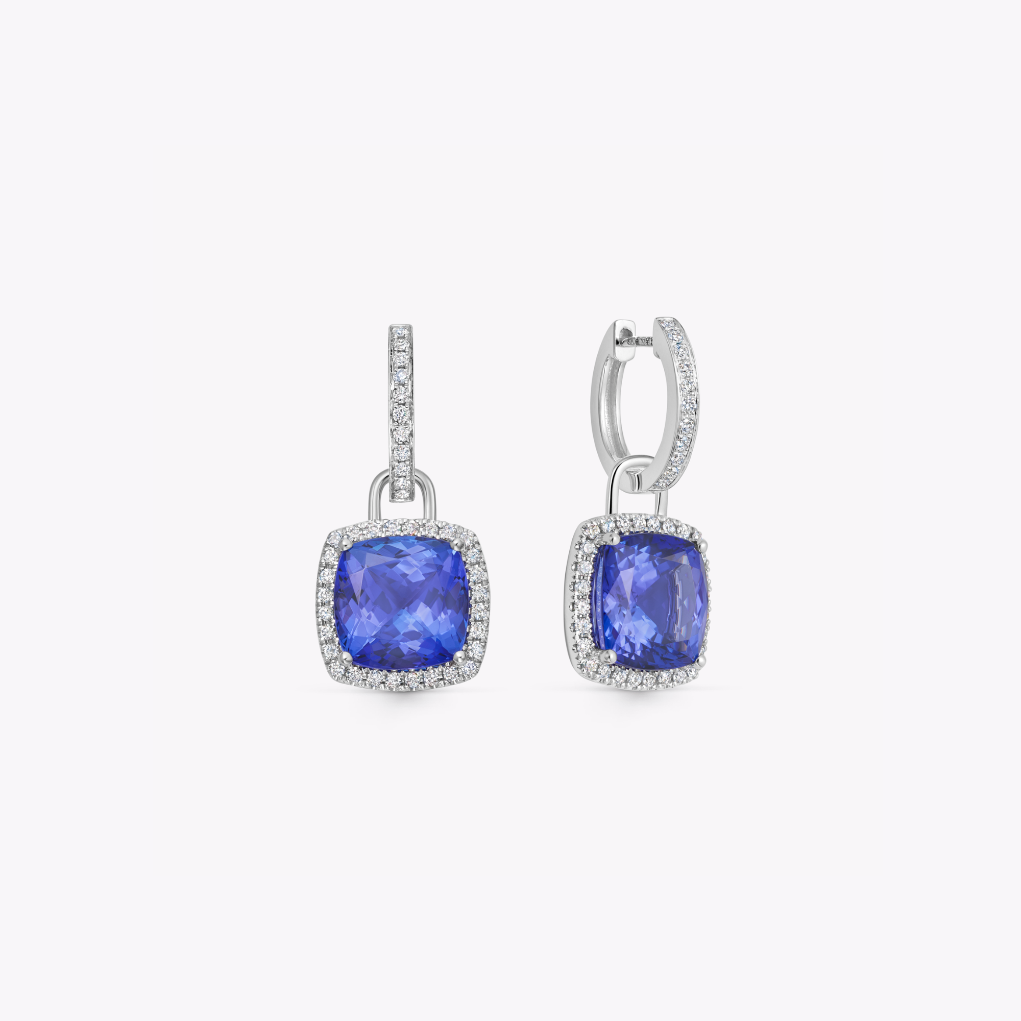 Special Editions Cushion Tanzanite and Diamond Detachable Drops
