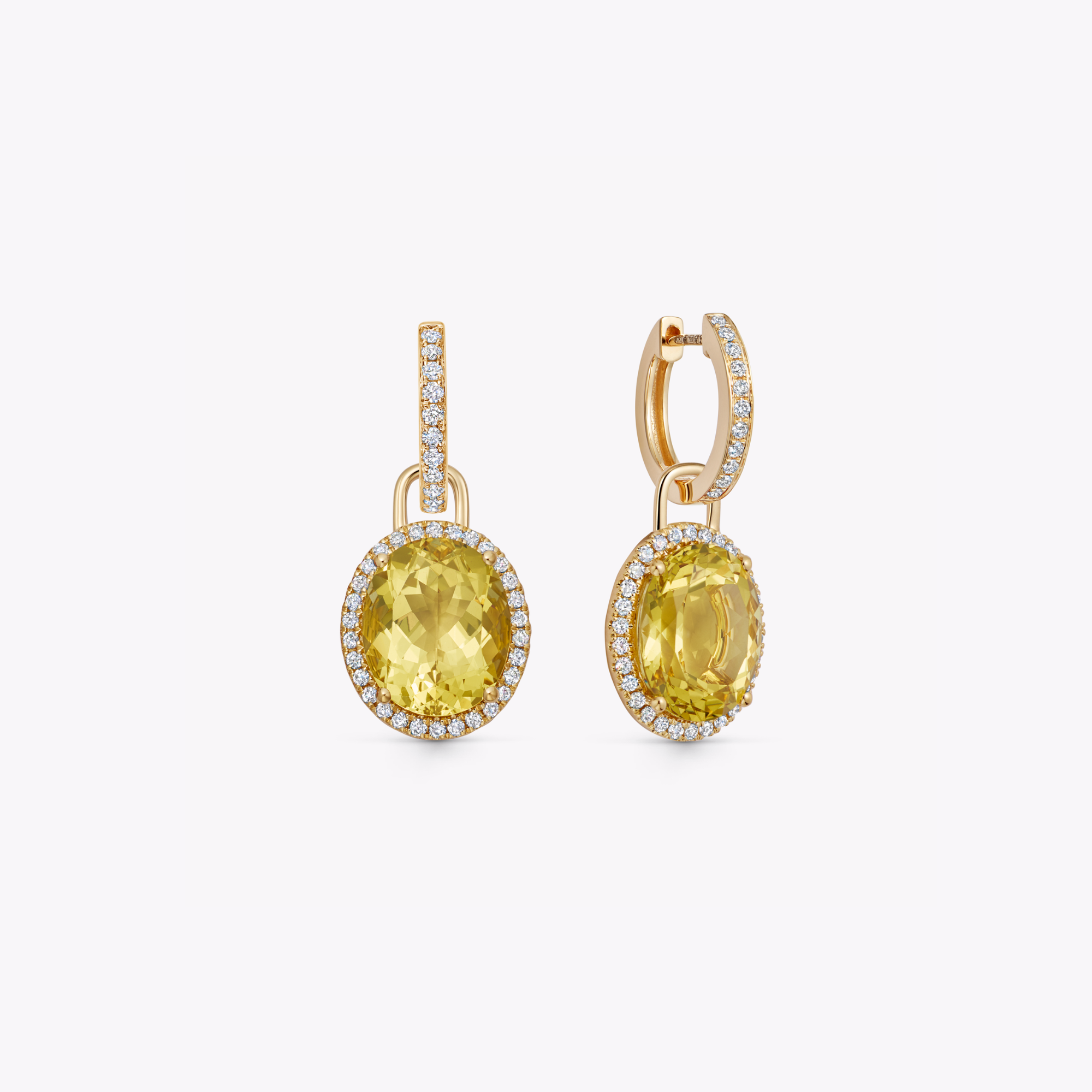 Special Editions Oval Yellow Beryl and Diamond Detachable Drops