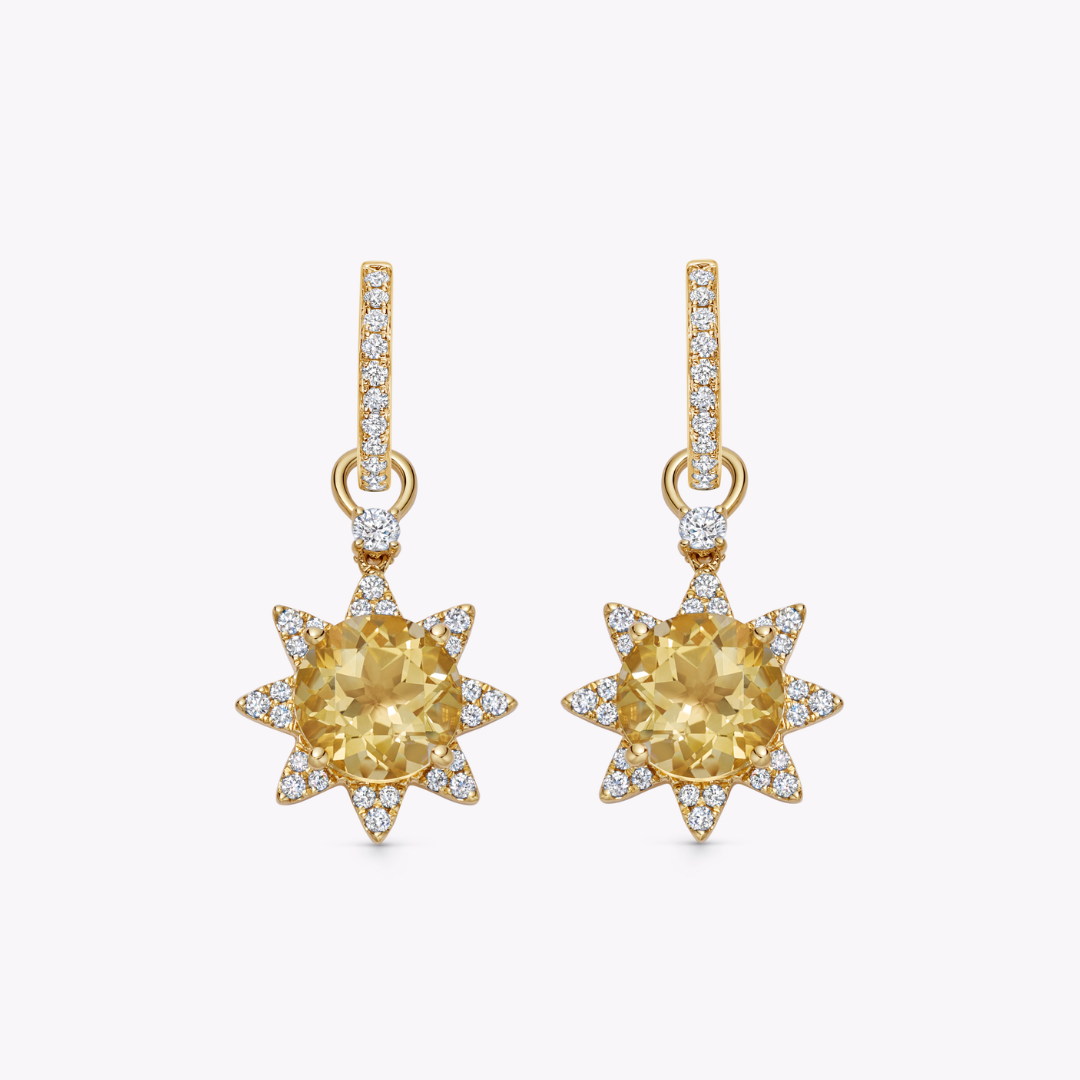 Citrine and Diamond Sunshine Detachable Drops