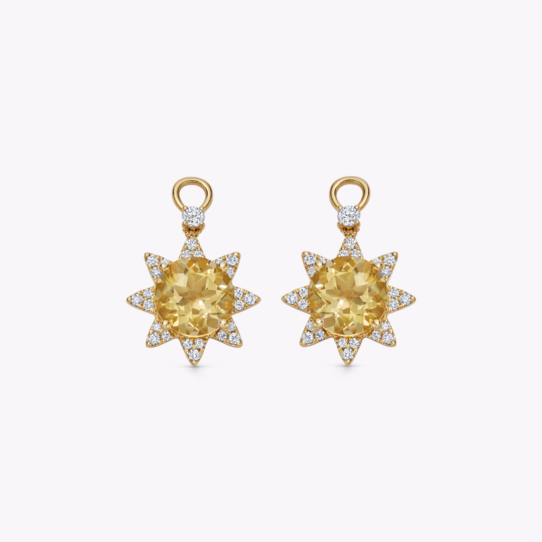 Citrine and Diamond Sunshine Detachable Drops