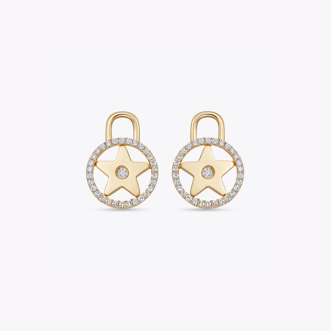 Fireworks Diamond Outline and Centre Star Detachable Drops
