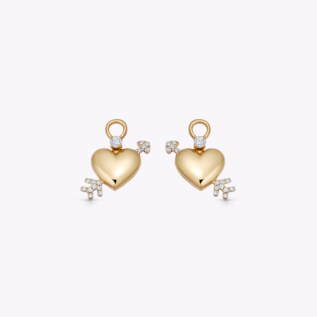 Heart and Diamond Arrow Detachable Drops