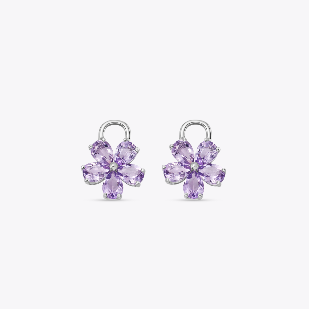Petals Lavender Amethyst Flower Detachable Drops