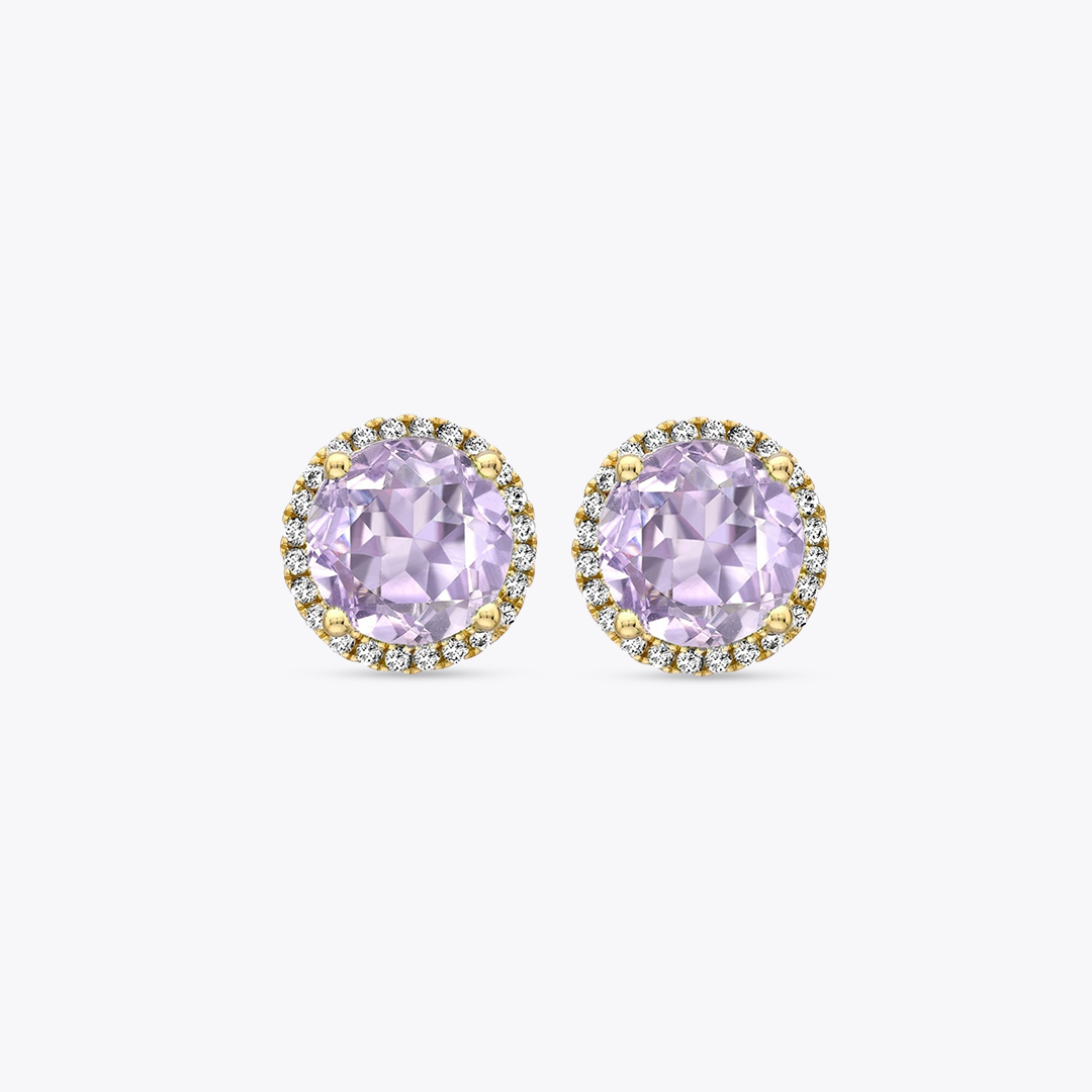 Grace Lavender Amethyst and Diamond Stud Earrings