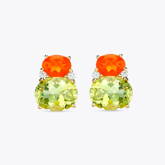 Special Editions Mismatched Aquamarine and Morganite, Diamond Earrings