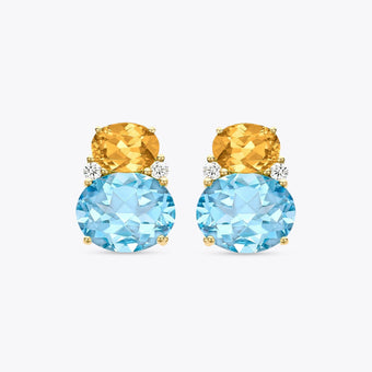 Special Editions Beryl, Morganite and Diamond Loop Earrings