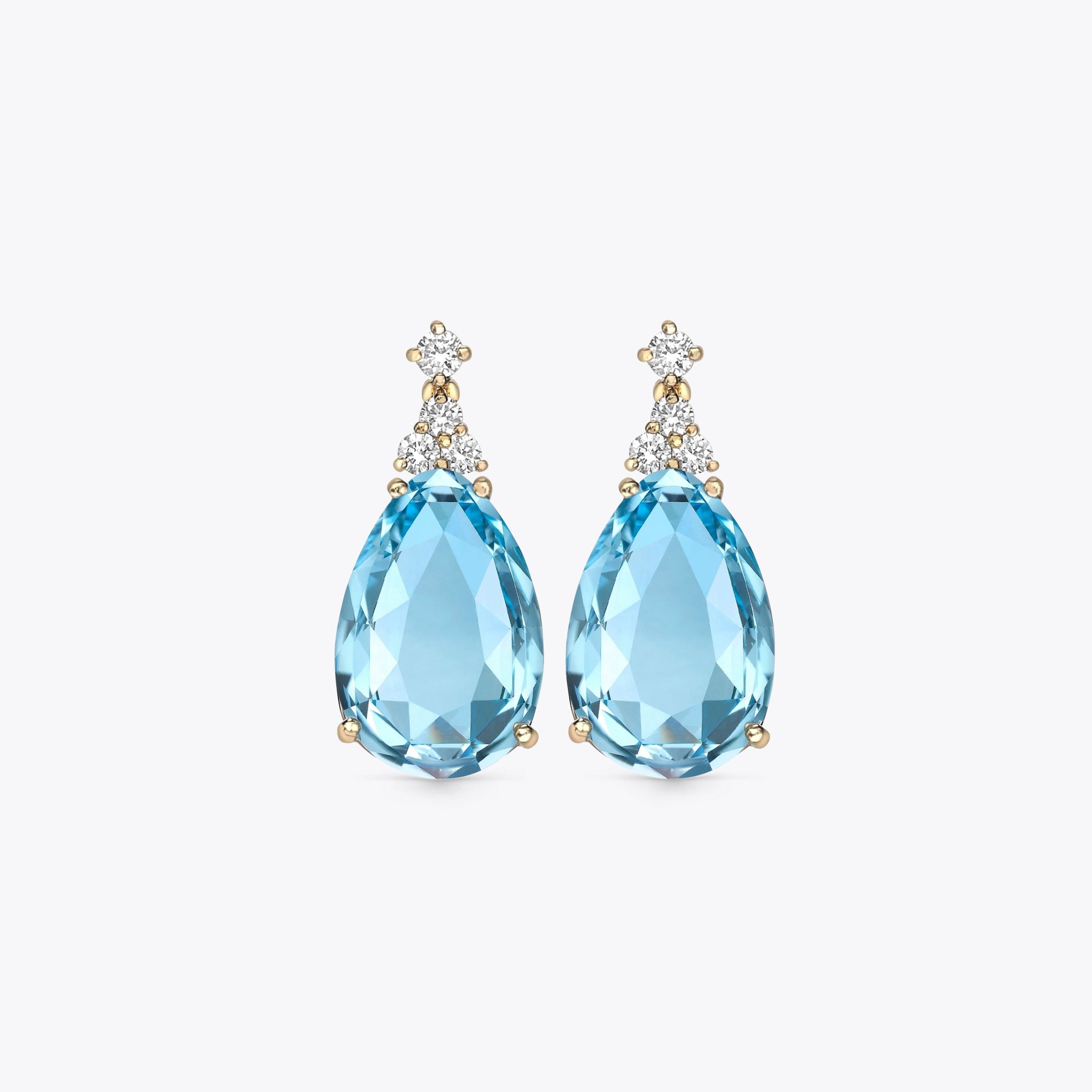 Candy Blue Topaz and Diamond Earrings
