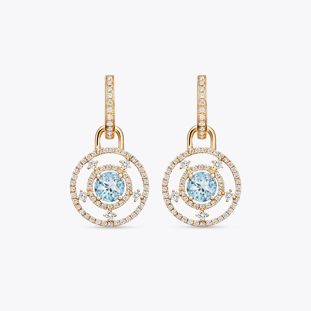 Apollo Blue Topaz and Diamond Detachable Earrings