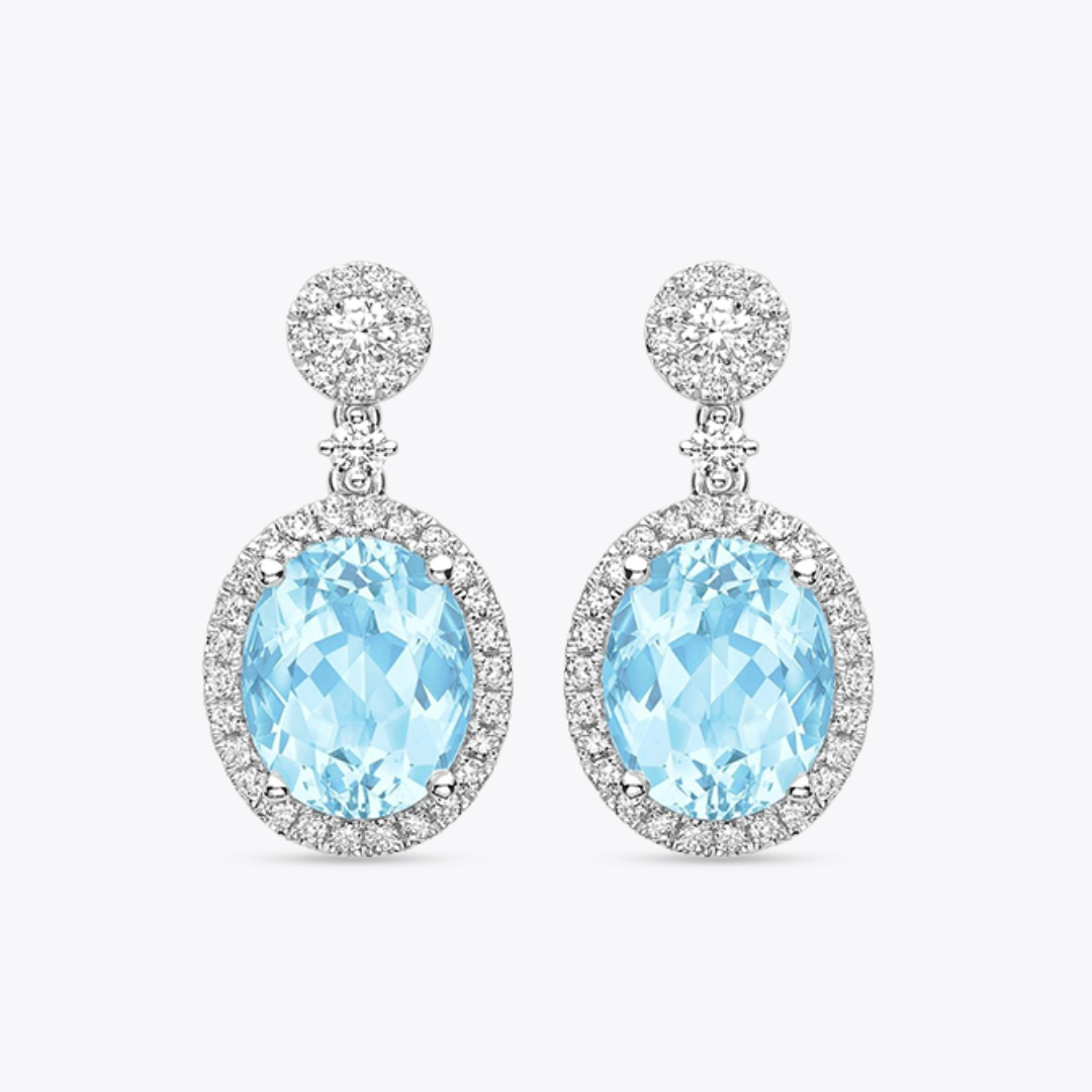 Signatures Oval Blue Topaz and Diamond Stud Earrings – Kiki McDonough