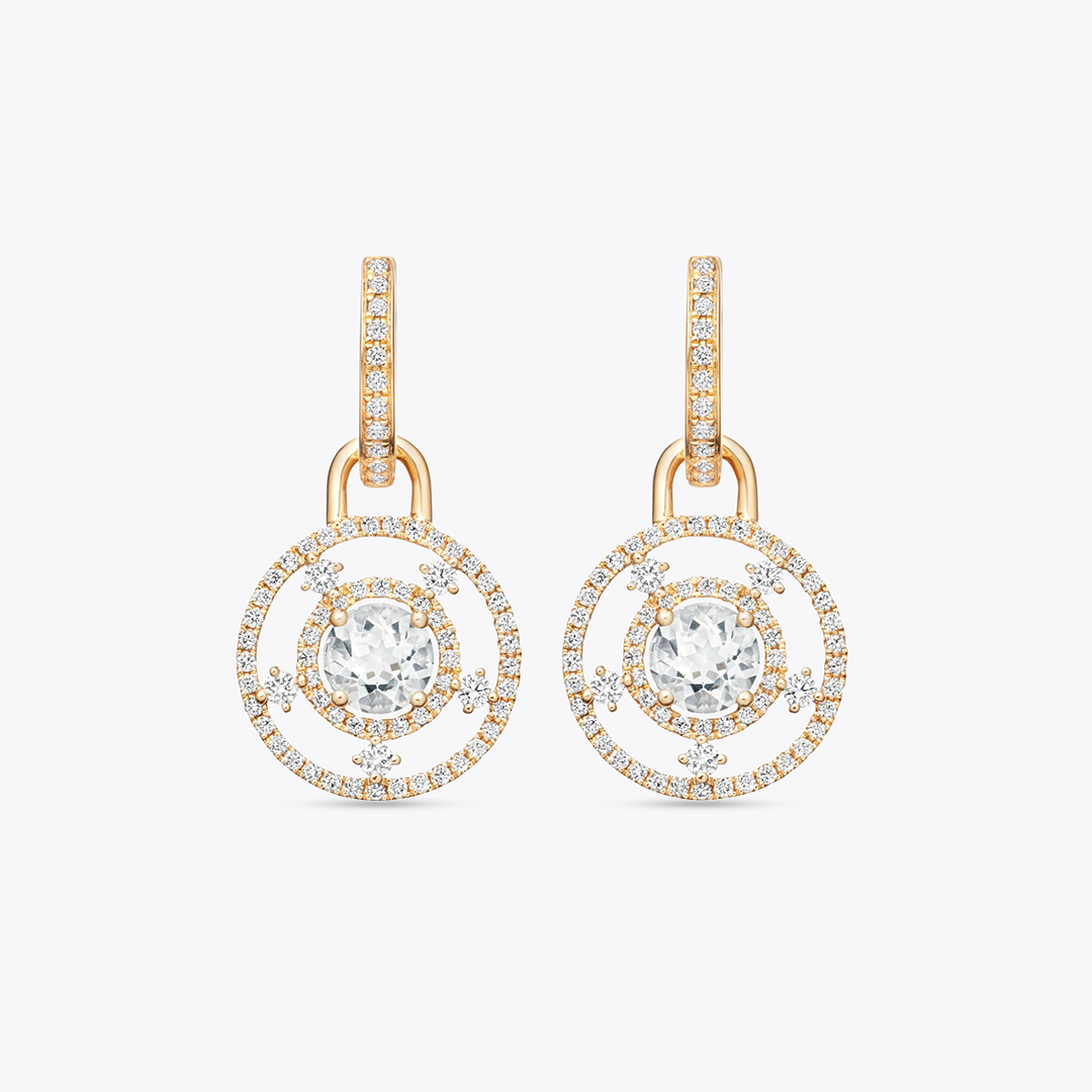 Apollo White Topaz and Diamond Detachable Earrings