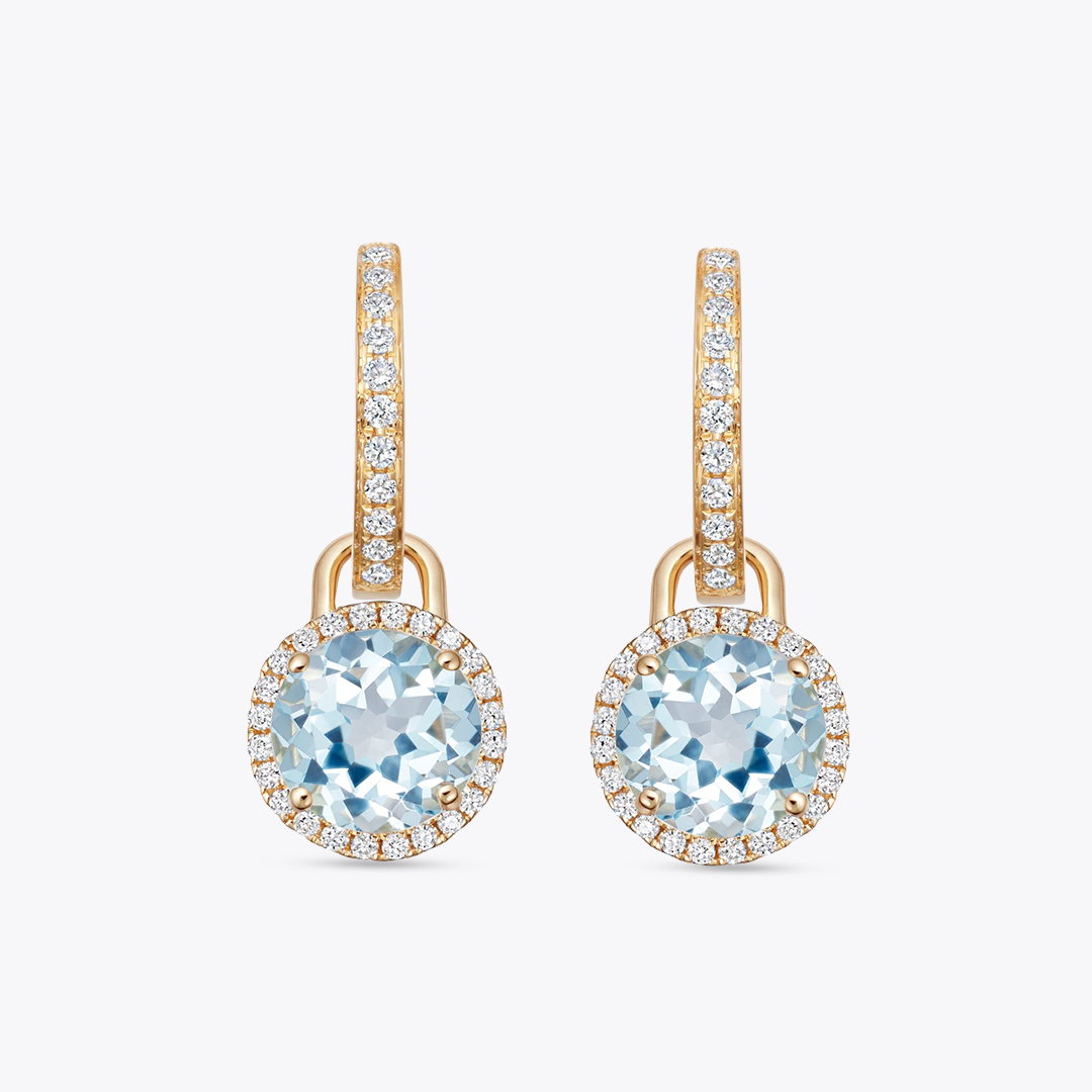 Grace Mini Blue Topaz and Diamond Detachable Earrings