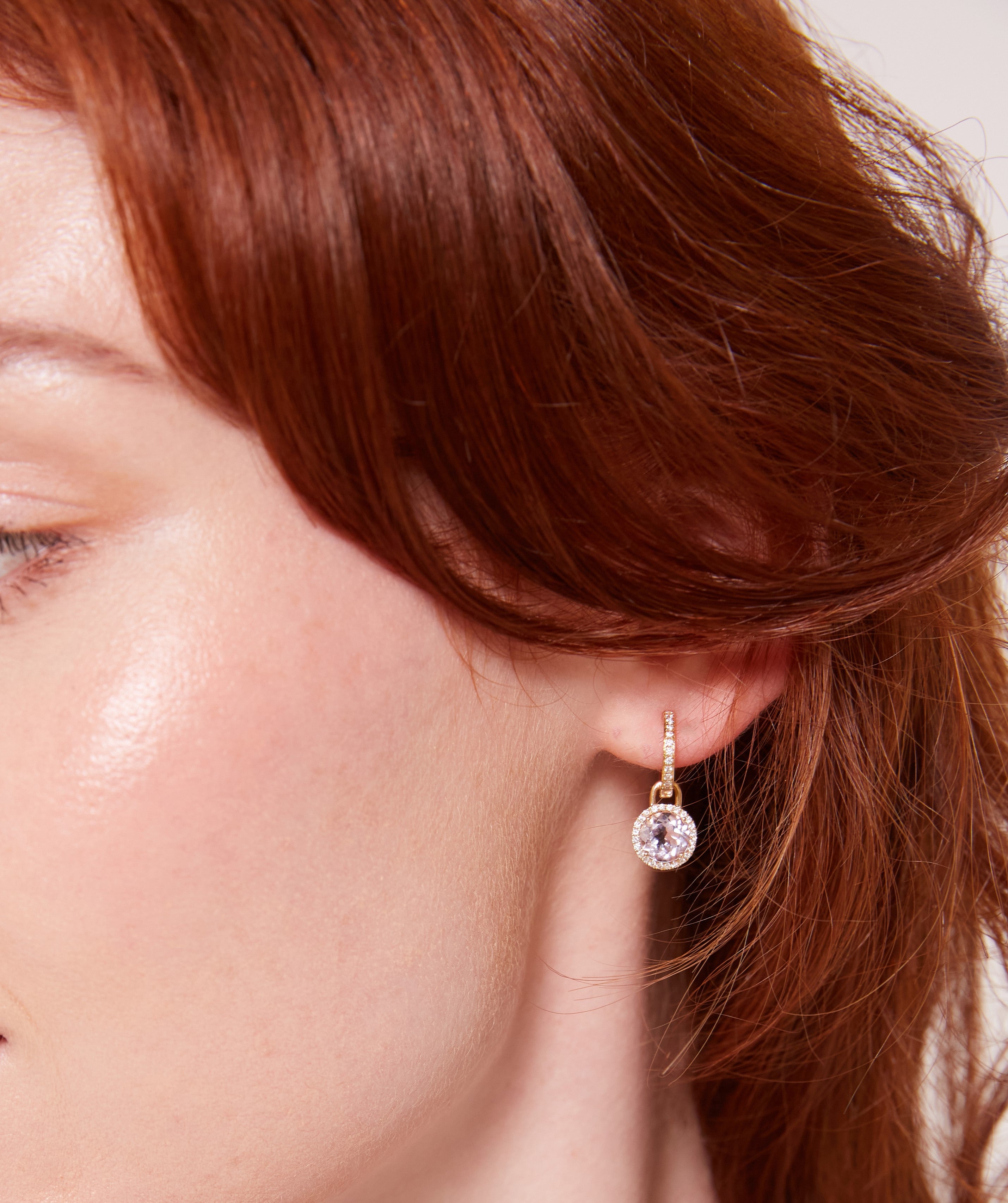 Grace Mini Lavender Amethyst and Diamond Detachable Earrings