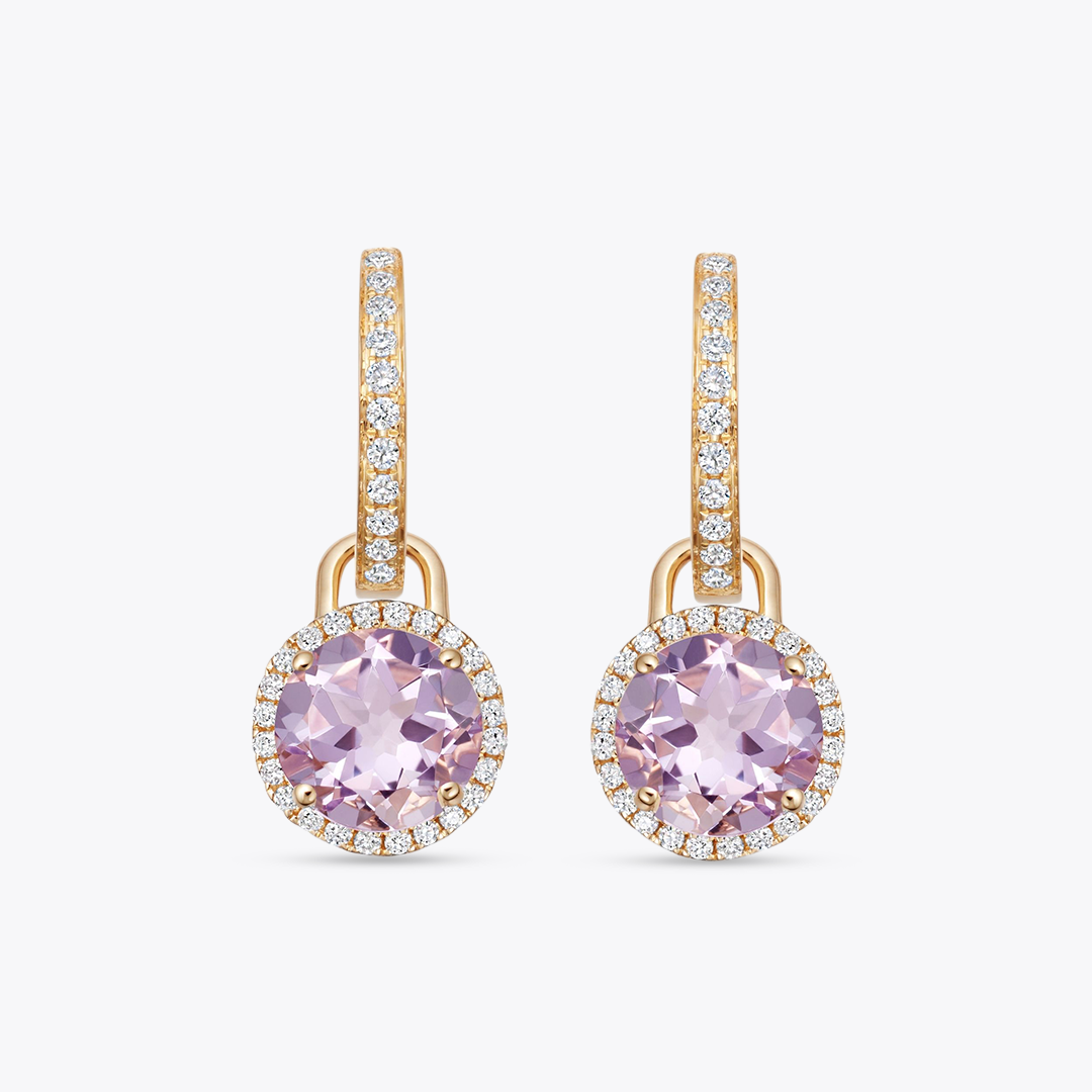 Grace Mini Lavender Amethyst and Diamond Detachable Earrings