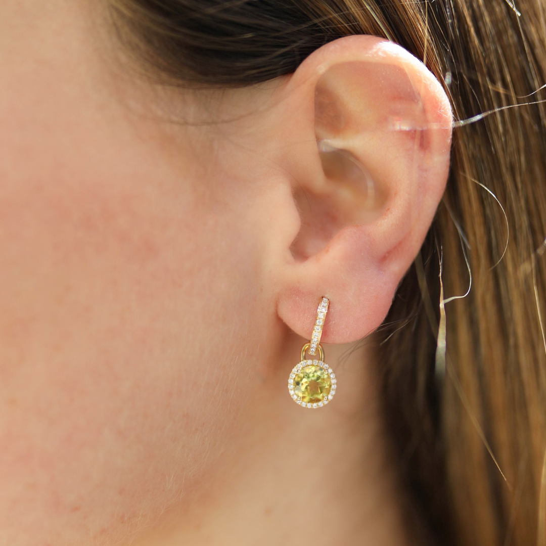 Grace Mini Lemon Quartz and Diamond Detachable Earrings