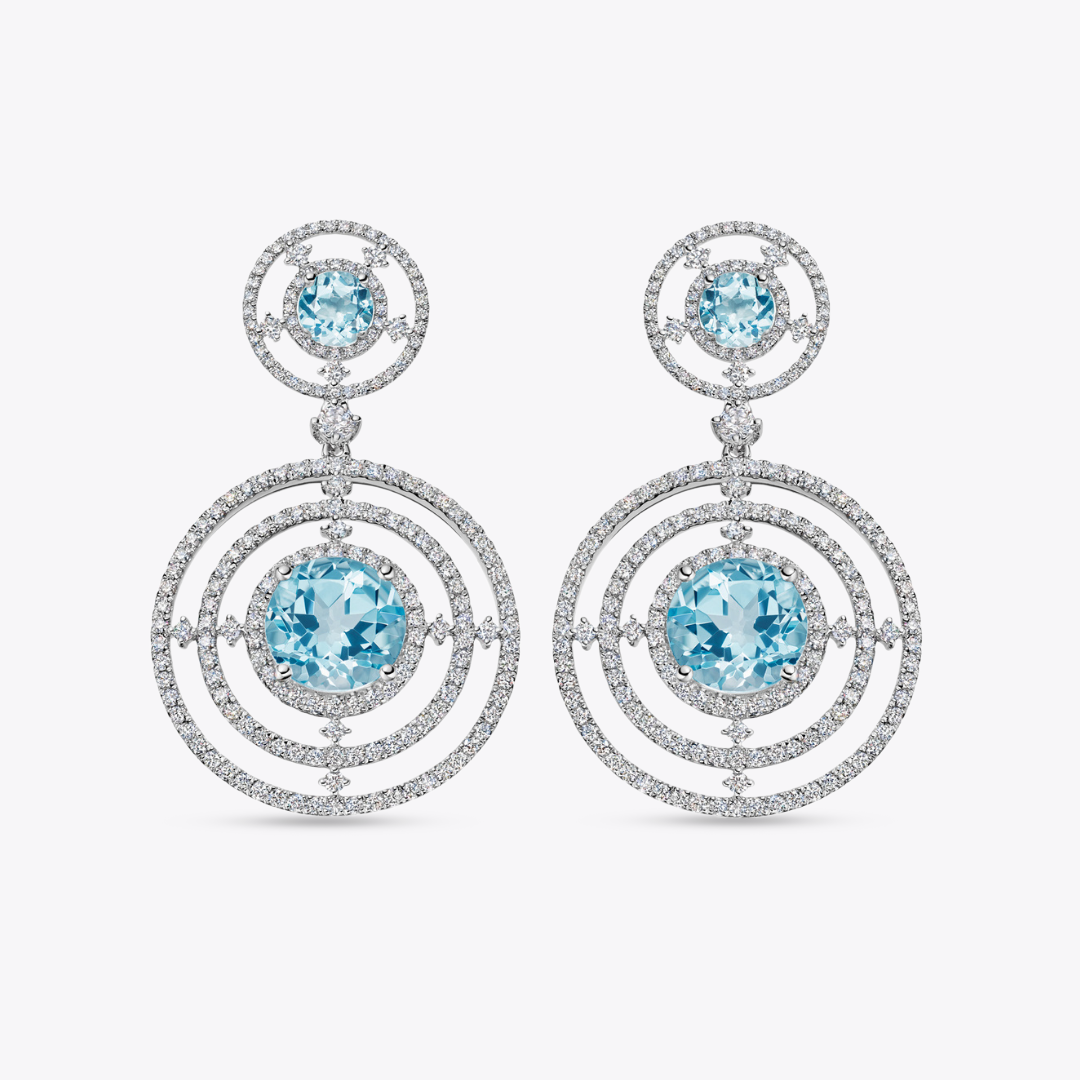 Kiki Diamond Blue Topaz Apollo Earrings