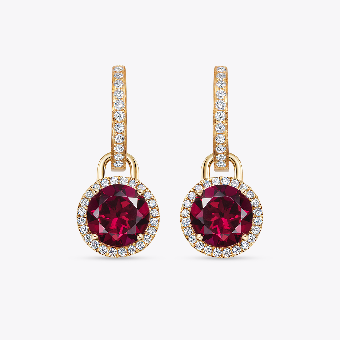 Rhodolite garnet earrings on sale