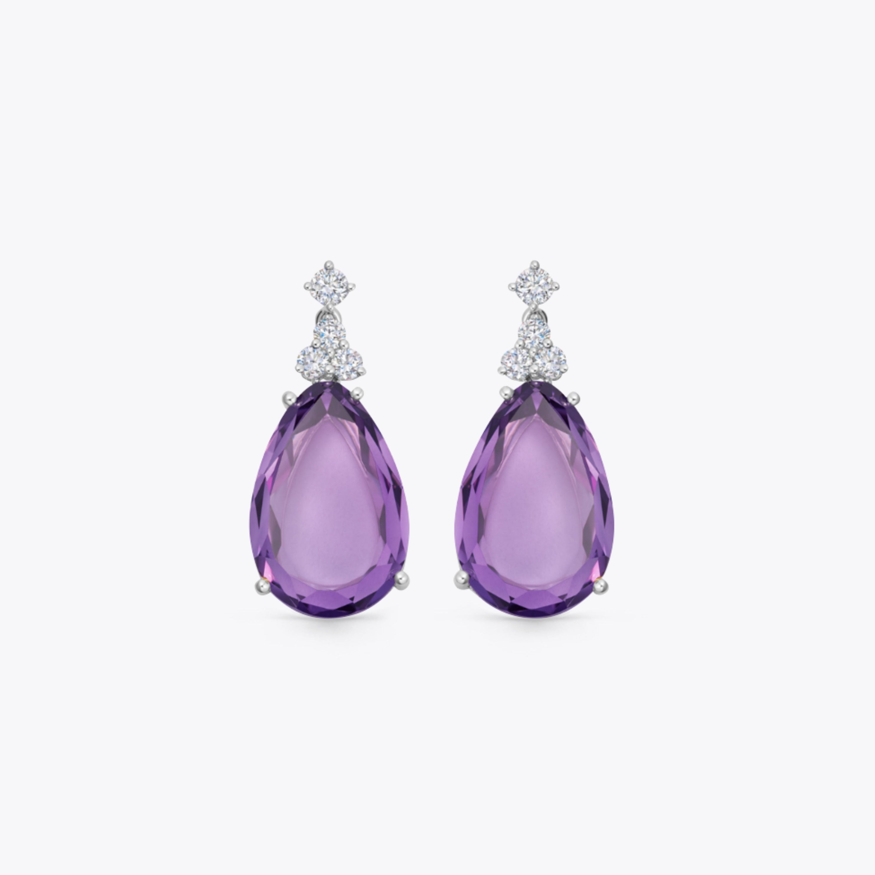 Candy Amethyst and Diamond Earrings