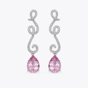 Special Editions Morganite and Diamond Ribbon Earrings