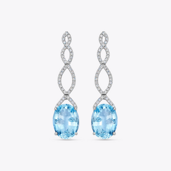 Special Editions Aquamarine and Diamond Twist Earrings